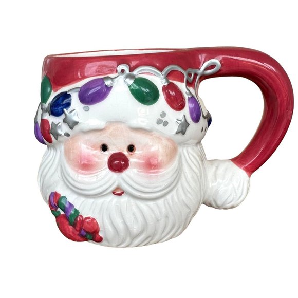 Vintage Santa Claus Mug Cup 1999 Christmas Light Coffee Hot Chocolate Nostalgic - Picture 1 of 12